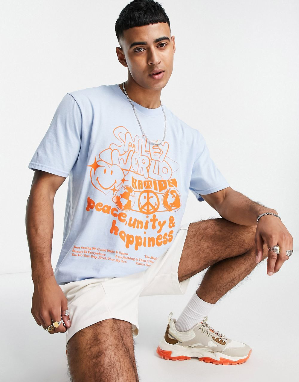 Smiley T-shirt In Light Blue - Image 2